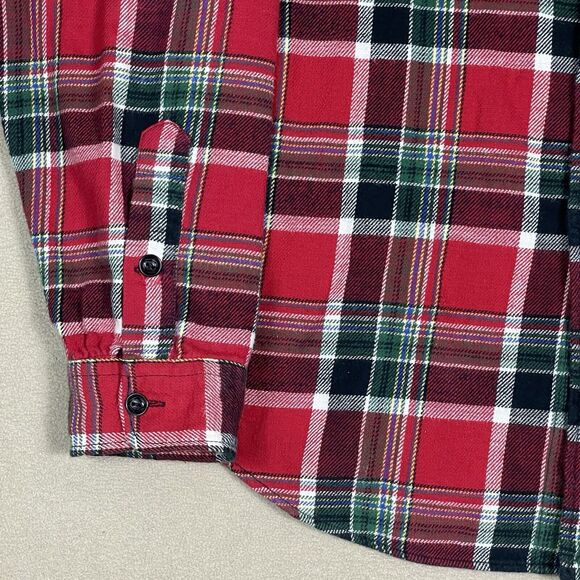 Polo Ralph Lauren Shirt Mens Large Red Plaid Flannel Regular Fit Pockets‎ - Picture 8 of 11